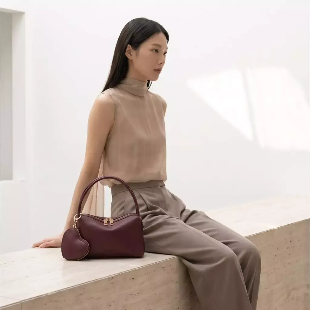 Brielle Bag & Heart Charm Pouch – Burgundy thumbnail 2