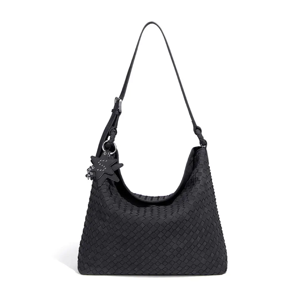Orlo Suede Slouchy Bag – Black