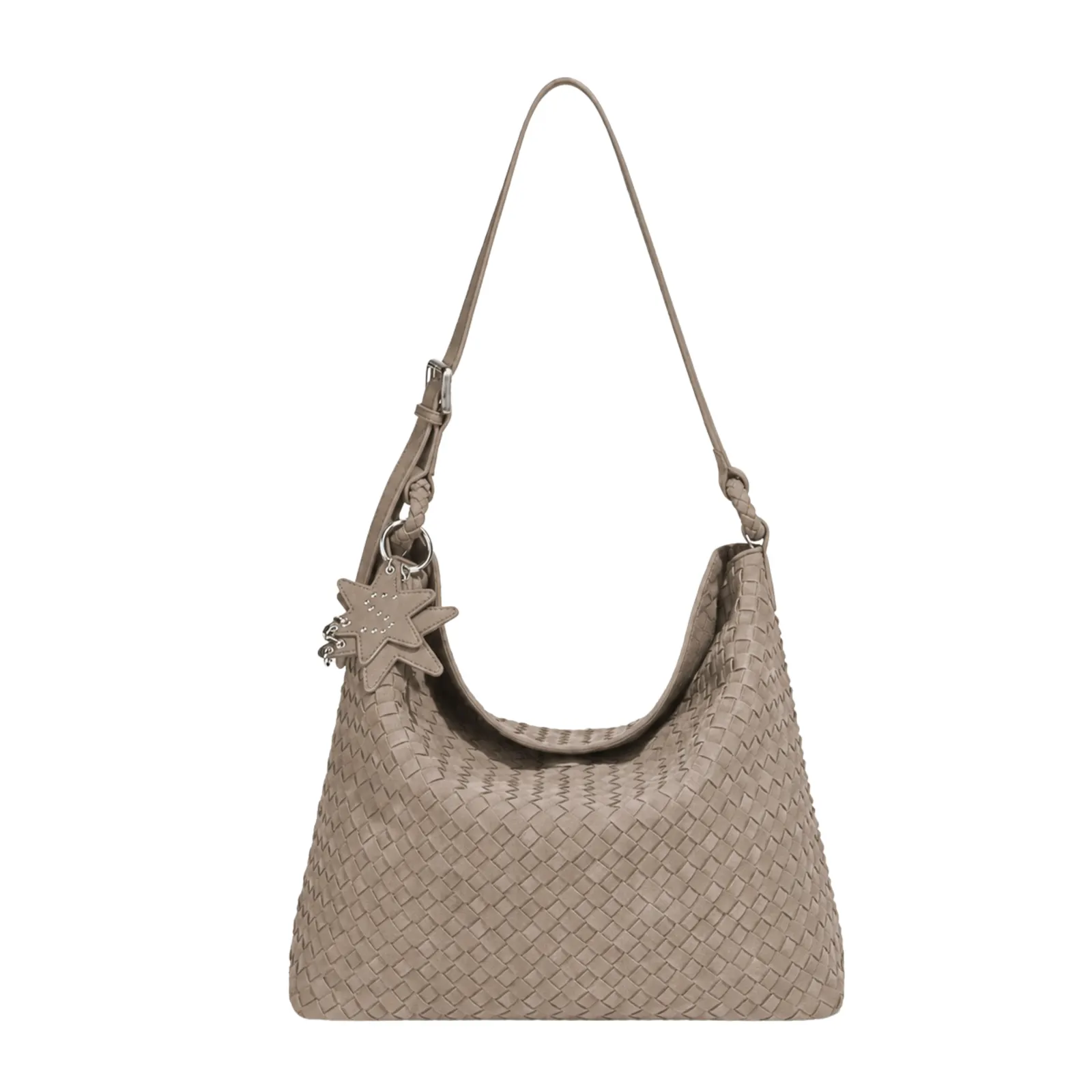 Orlo Suede Slouchy Bag – Taupe