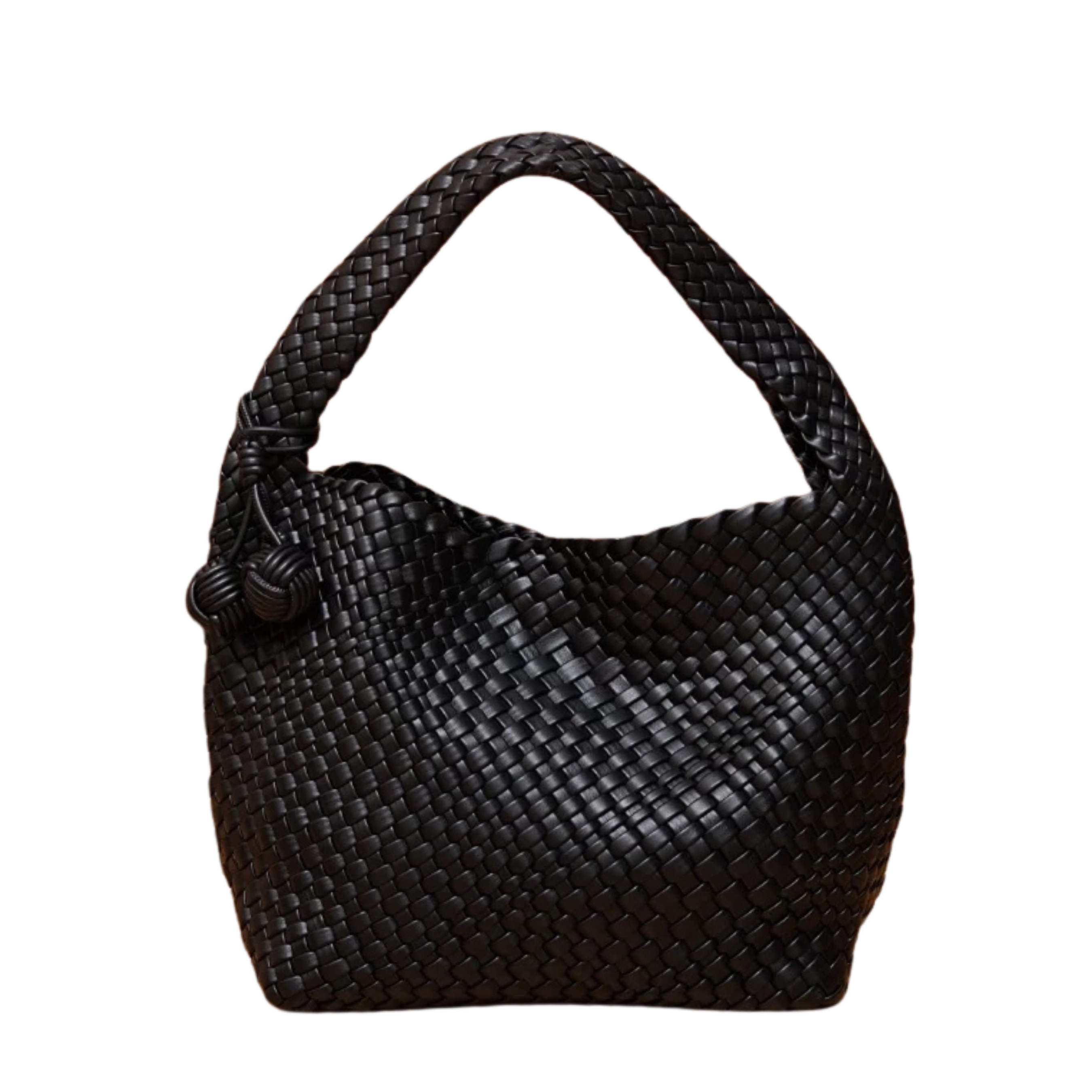 Zia Leather Shoulder Bag – Black