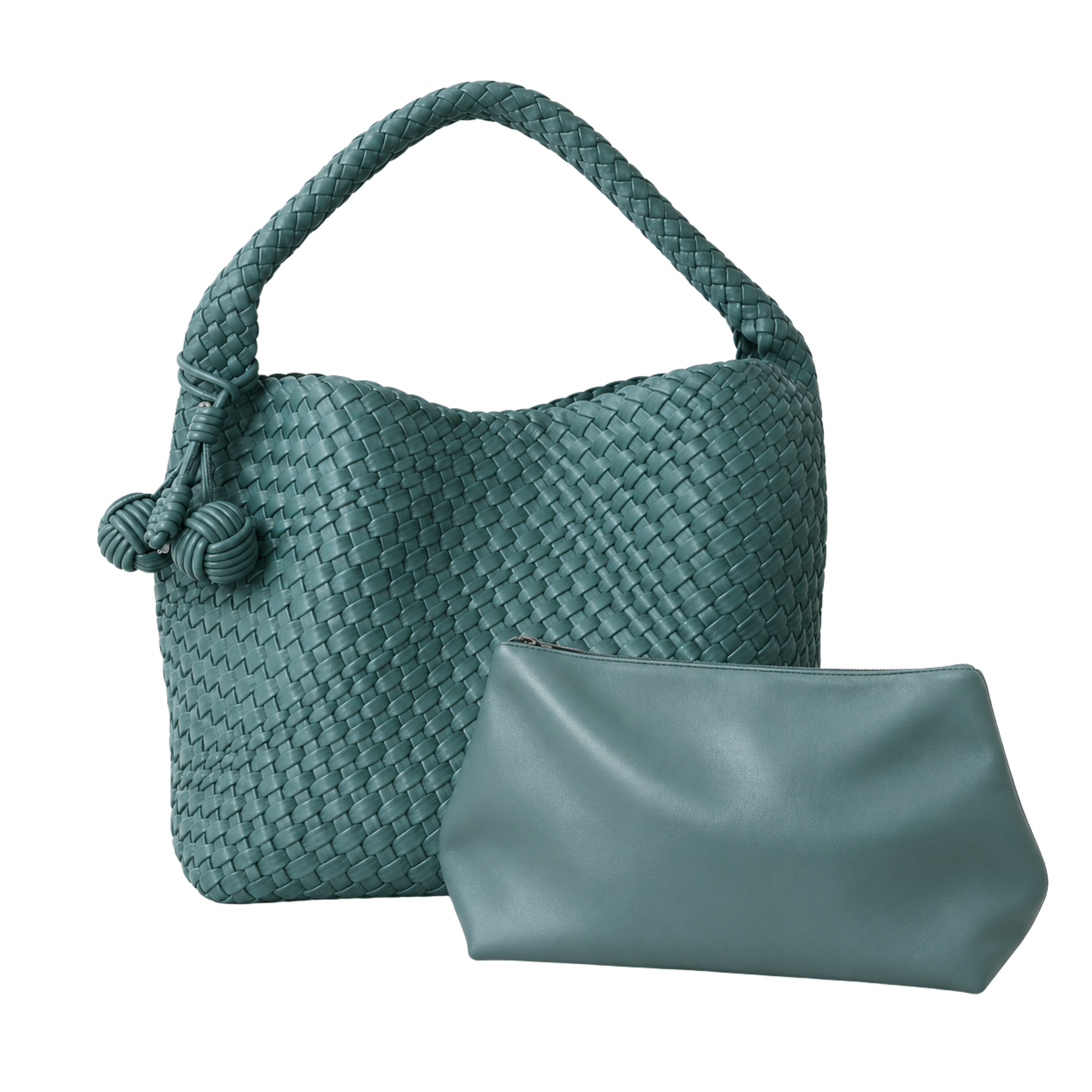 Zia Leather Shoulder Bag – Teal Green thumbnail 2