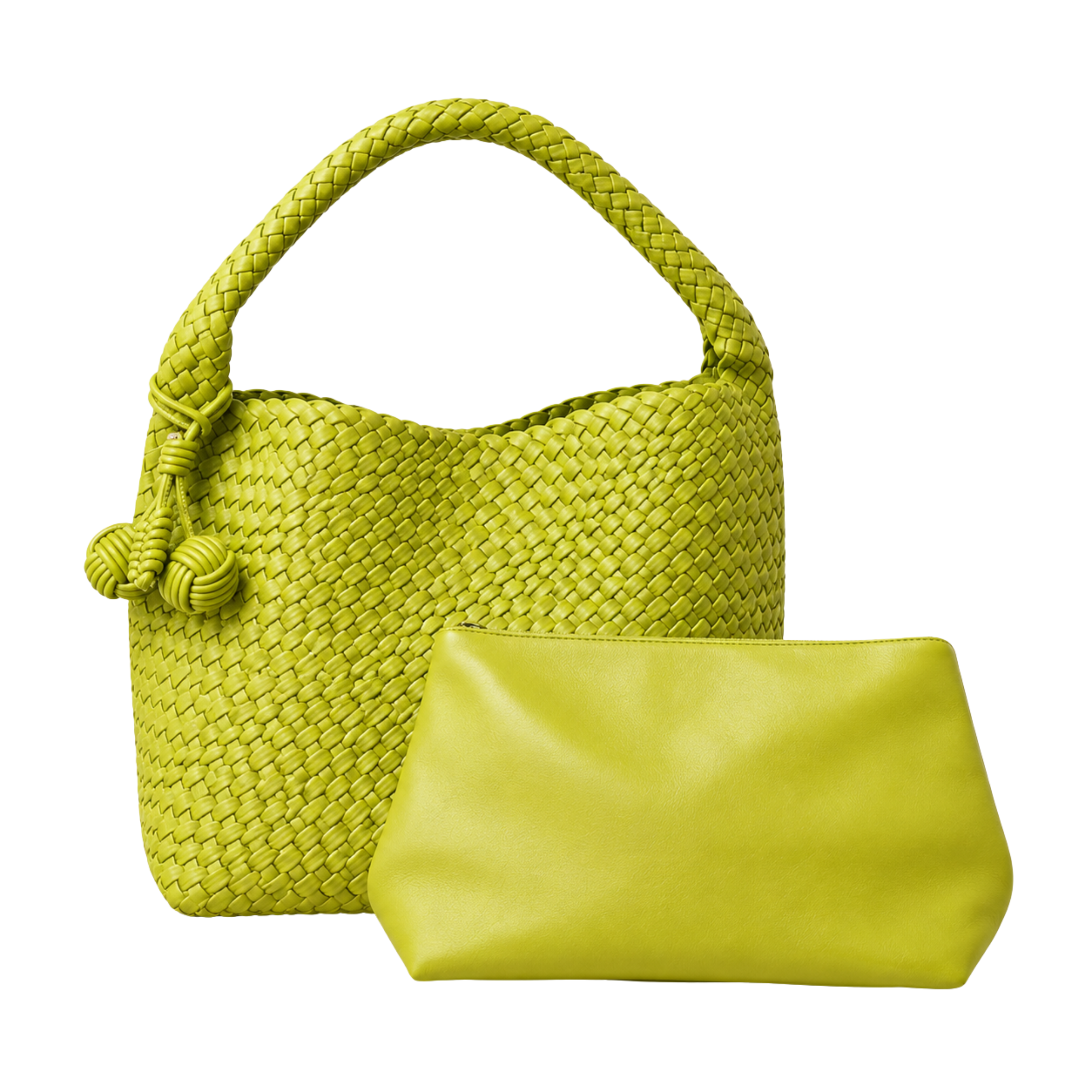 Zia Leather Shoulder Bag – LIME thumbnail 2