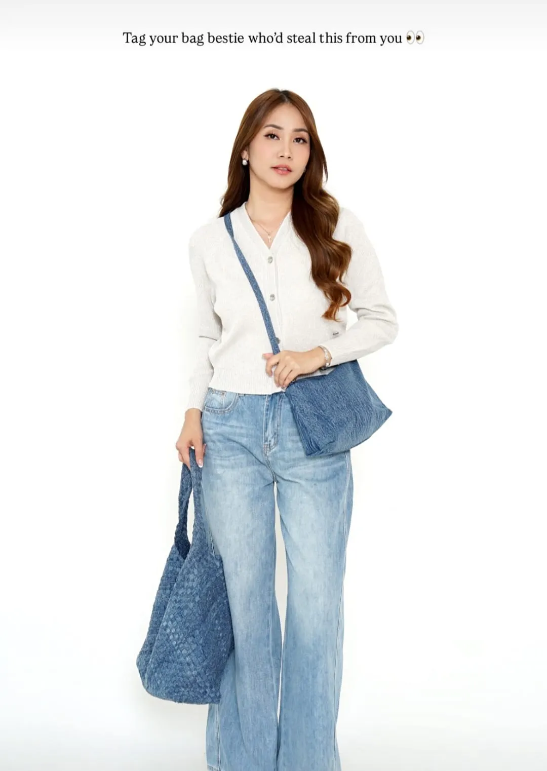 Denim Hobo Bag – Blue thumbnail 3