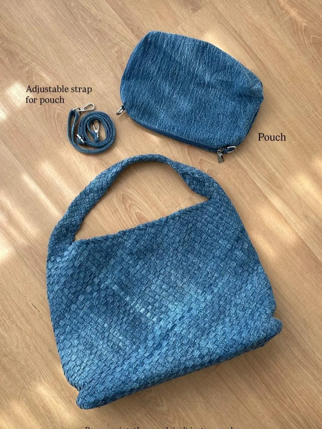 Denim Hobo Bag – Blue thumbnail 2