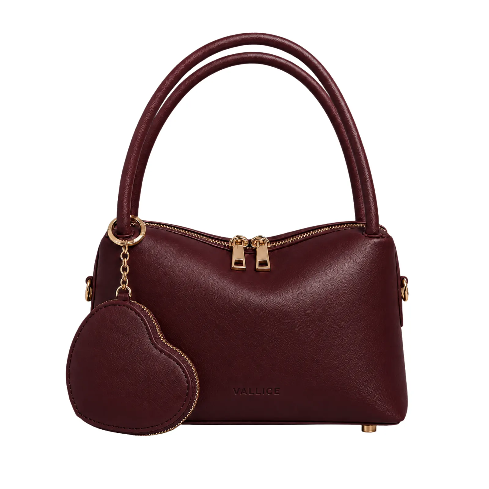 Brielle Bag & Heart Charm Pouch – Burgundy