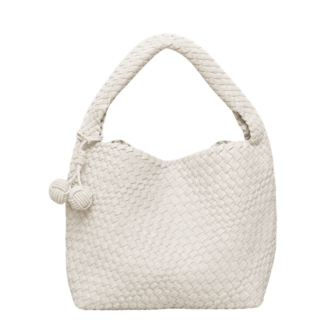 Zia Suede Shoulder Bag – Ivory