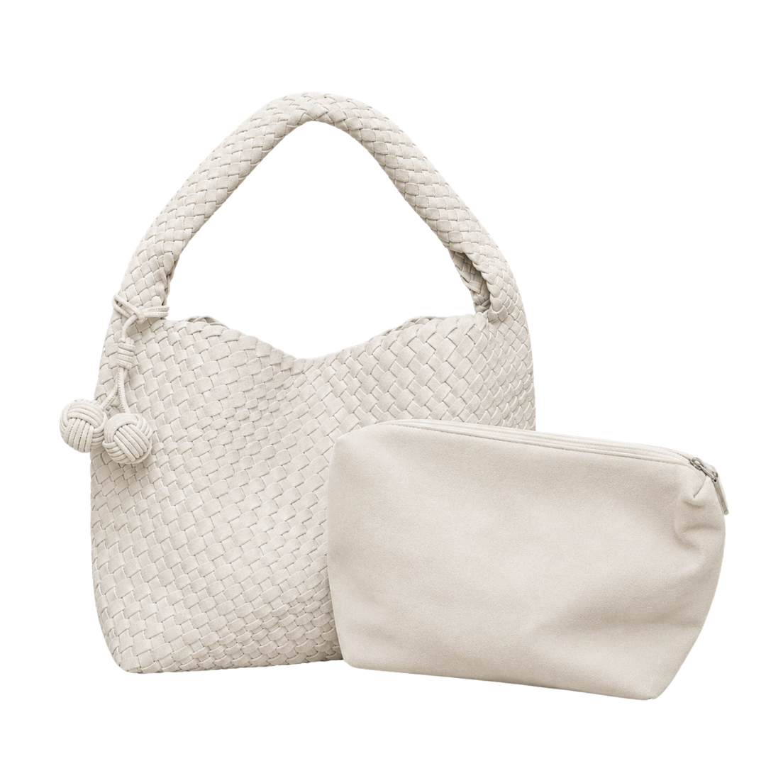 Zia Suede Shoulder Bag – Ivory thumbnail 2